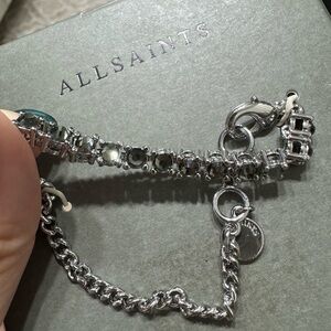 All Saints Silver and Black Bracelet